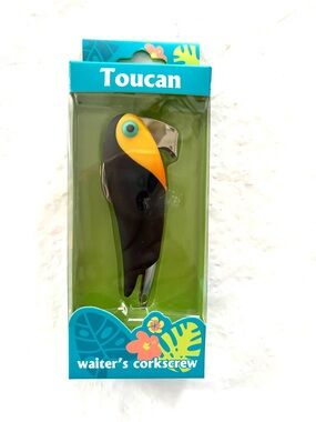 NWT Waiter's Tuscan Yellow Black Bottle Opener and Corkscrew